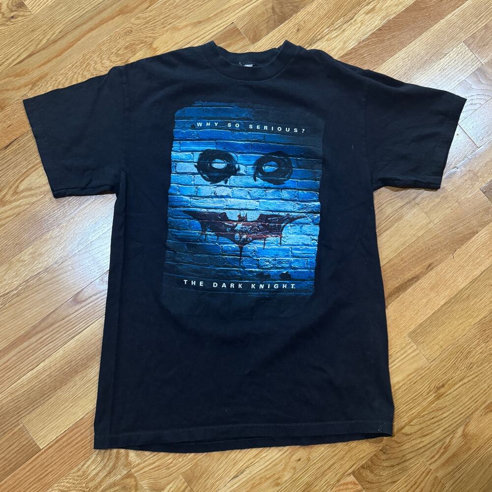 Original Batman The Dark Knight T-Shirt Mens Small Y2K Graphic Movie Promo Joker